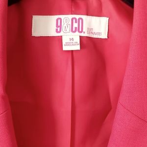 Suit Jacket Blazer 9&Co sz 14 Fusha/Hot Pink color